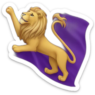 purple lion flag sticker