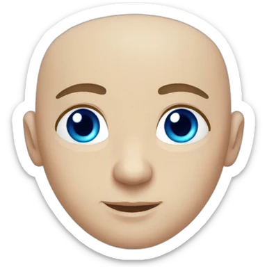 bald pretty brave slavic blue-eyed guy sticker