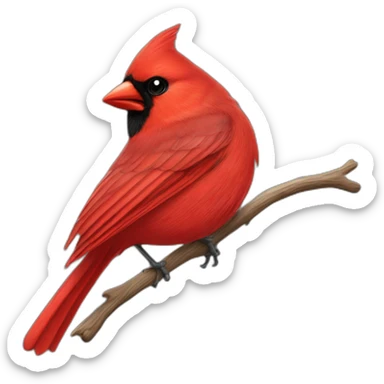 Red cardinal bird sticker