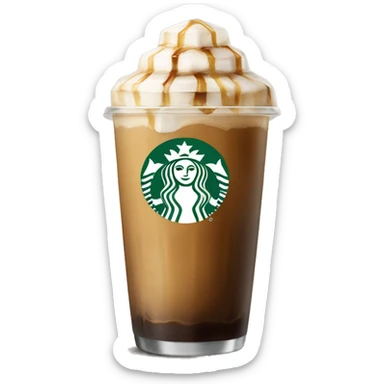 Starbuck ice coffee with ice cubes sticker