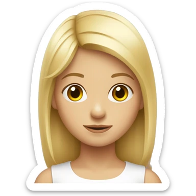 Niña rubia con flequillo rubia sticker