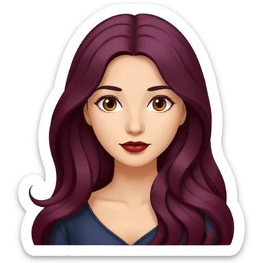 Dark Wine colored hair Latina long hair  sticker