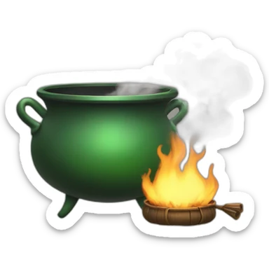 caldron with smoke green sticker