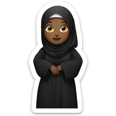 Black Chubby Hijabi in abaya sticker