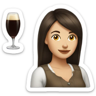 brunette woman fernet branca sticker