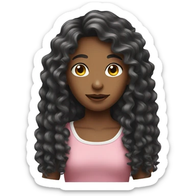 Girl with long curly hair Twink sticker