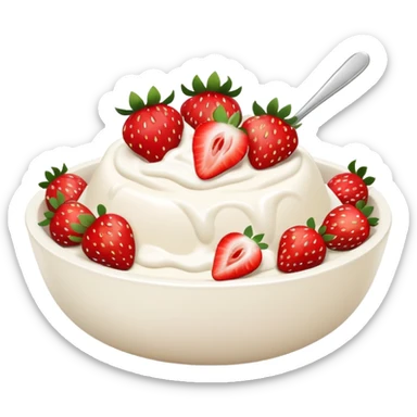 yoghurt bowl with strawberries  sticker