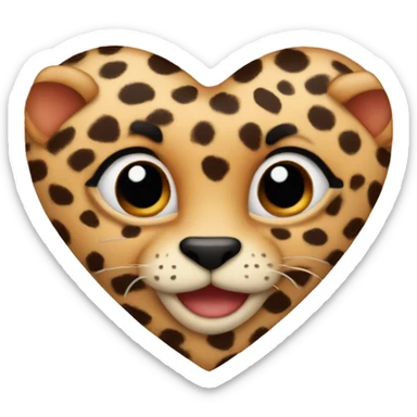Heart with cheetahprint sticker