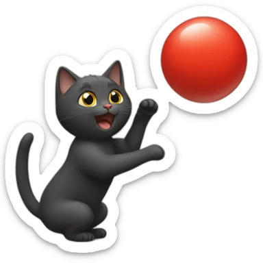 cat catching red dot sticker