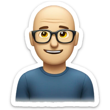 Information technology tired but thumbs up bald guy with glasses sticker