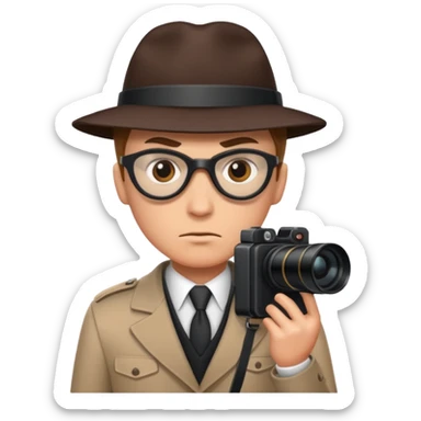 Spy with camera sticker