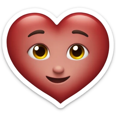 Deep red heart  sticker