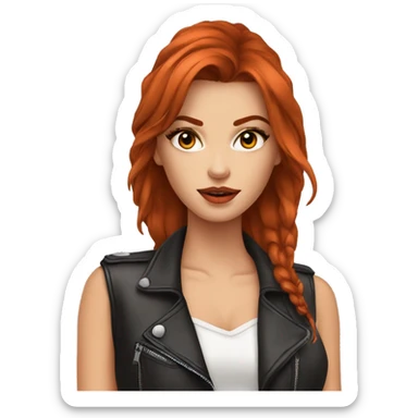 Mulher ruiva com roupa de rock olhos com delineado  sticker