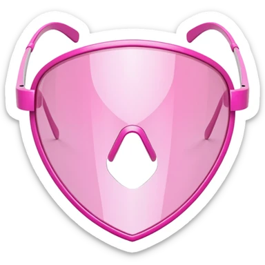 asymmetrical pink shield visor glasses, unique creative design, Y2K inspired sticker