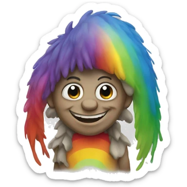 Rainbow with a troll under it  sticker