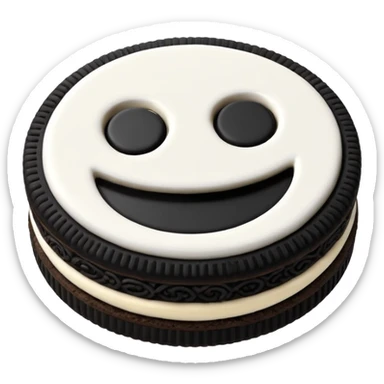 A geometry dash (the game) themed oreo sticker