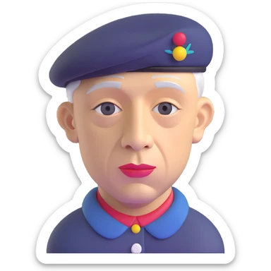 auto portrait of Pablo Picasso wearing a beret sticker