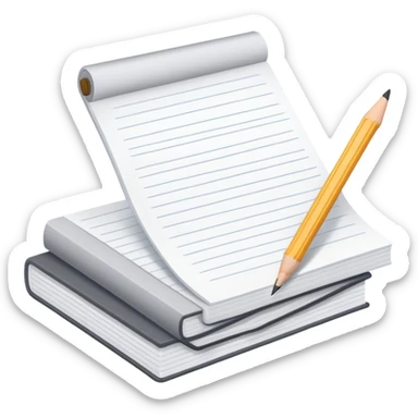 Stack of essay papers with pencil sticker