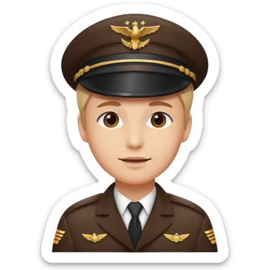 pilot captain hat sticker