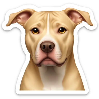 All blonde Pitbull lab mix pitbull ears  sticker