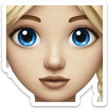 blue eyed girl, with designer painting  sticker