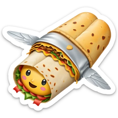 Burrito flying  sticker
