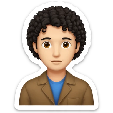 Zumbi com cabelo cacheado preto masculino  sticker