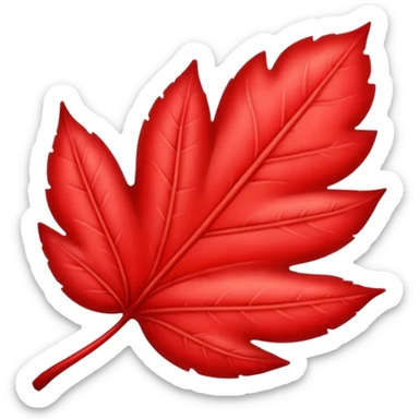 red oval leaf  sticker