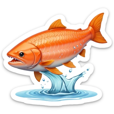 salmon flopping around on land sticker