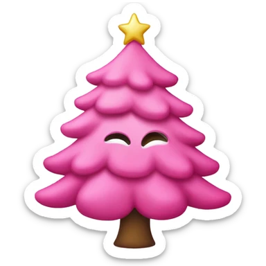 Christmas tree pink sticker
