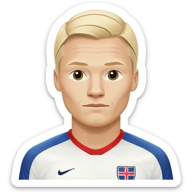 Erling Haaland soccer player in Norway jersey number 9 sticker