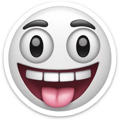 freaky emoji with tongue out and one eye winking and is really excited to see me and is freaky sticker