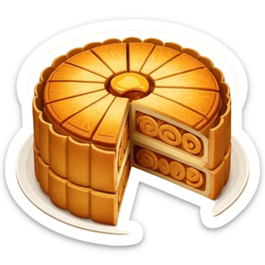 chinese moon cake cut in half sticker