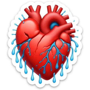 red beating heart sticker