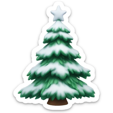 A cozy Christmas tree with snow in it  sticker
