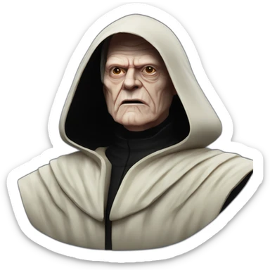 Sexy Emperor Shiev Palpatine (scarred and deformed, black hood, robe) Star Wars The return of the jedi sticker