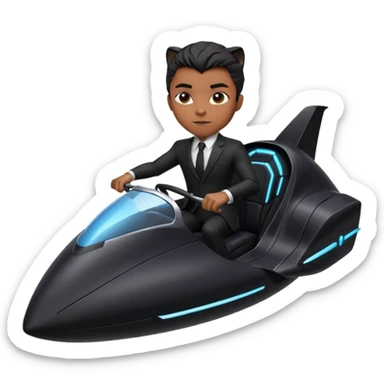 black panther driving glider sticker