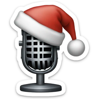 microphone, christmas hat sticker