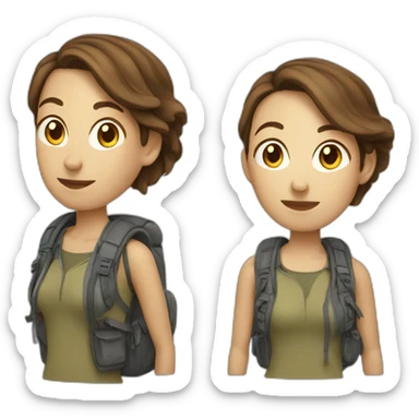 famale Backpackers with Brown hair sticker