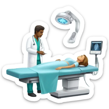 Male-Radiologist-performing-mri-to-woman sticker