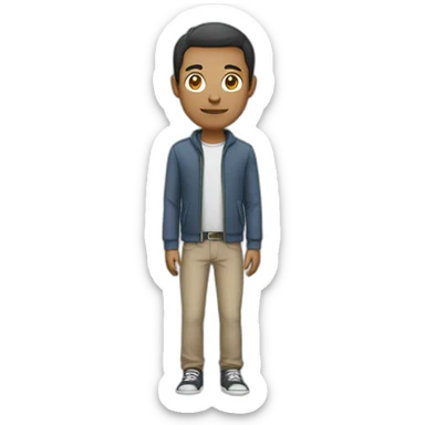 thin guy with a full body view sticker