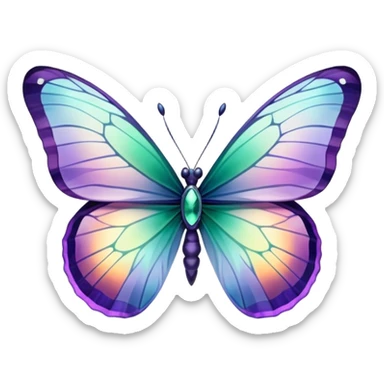 Iridescent Fluorite butterfly sticker