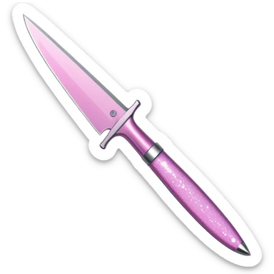 Pink ombré knife with glitter sticker
