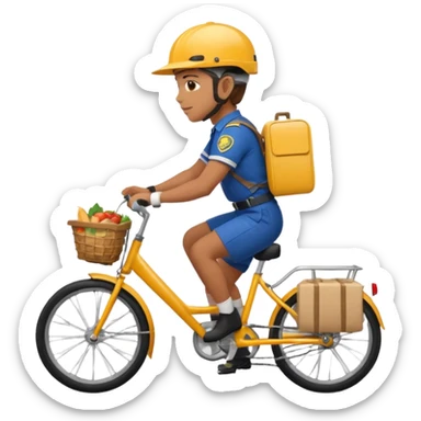 bike food delivery person sticker