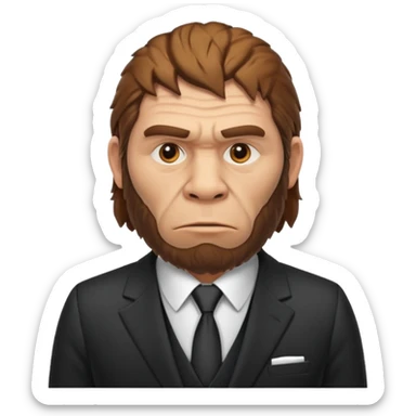 Neanderthal in suit sticker