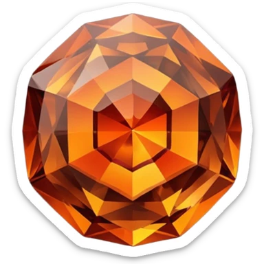 chatoyant gemstone crystla layered colors dark brown and dark orange 3d png background matte sticker