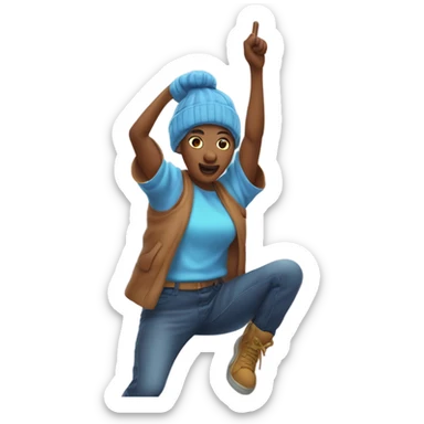 Create an emoji of a person like 🧍🏼‍♀️ but doing the DAB. sticker
