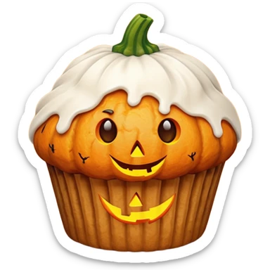 halloween muffin with pumpkin decoration sticker