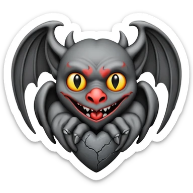 goth heart with a gothic gargoyle sticker