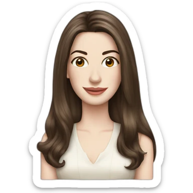 Anne Hathaway with long hair sticker